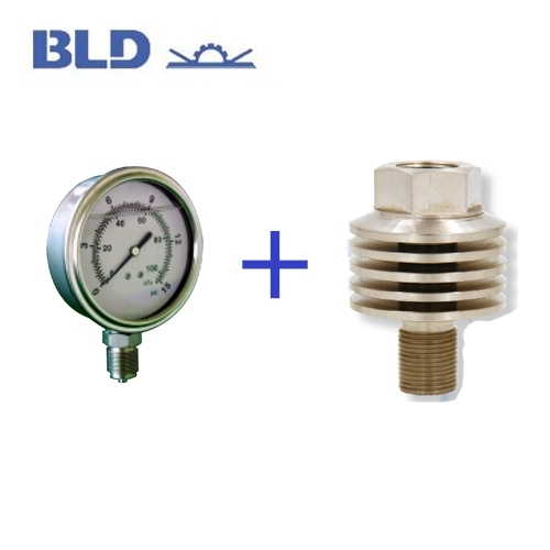 布莱迪(BLD)布莱迪压力表 YTHN+R2 Φ100高温不锈钢防腐耐震充油型/径向安装型，带R2降温器