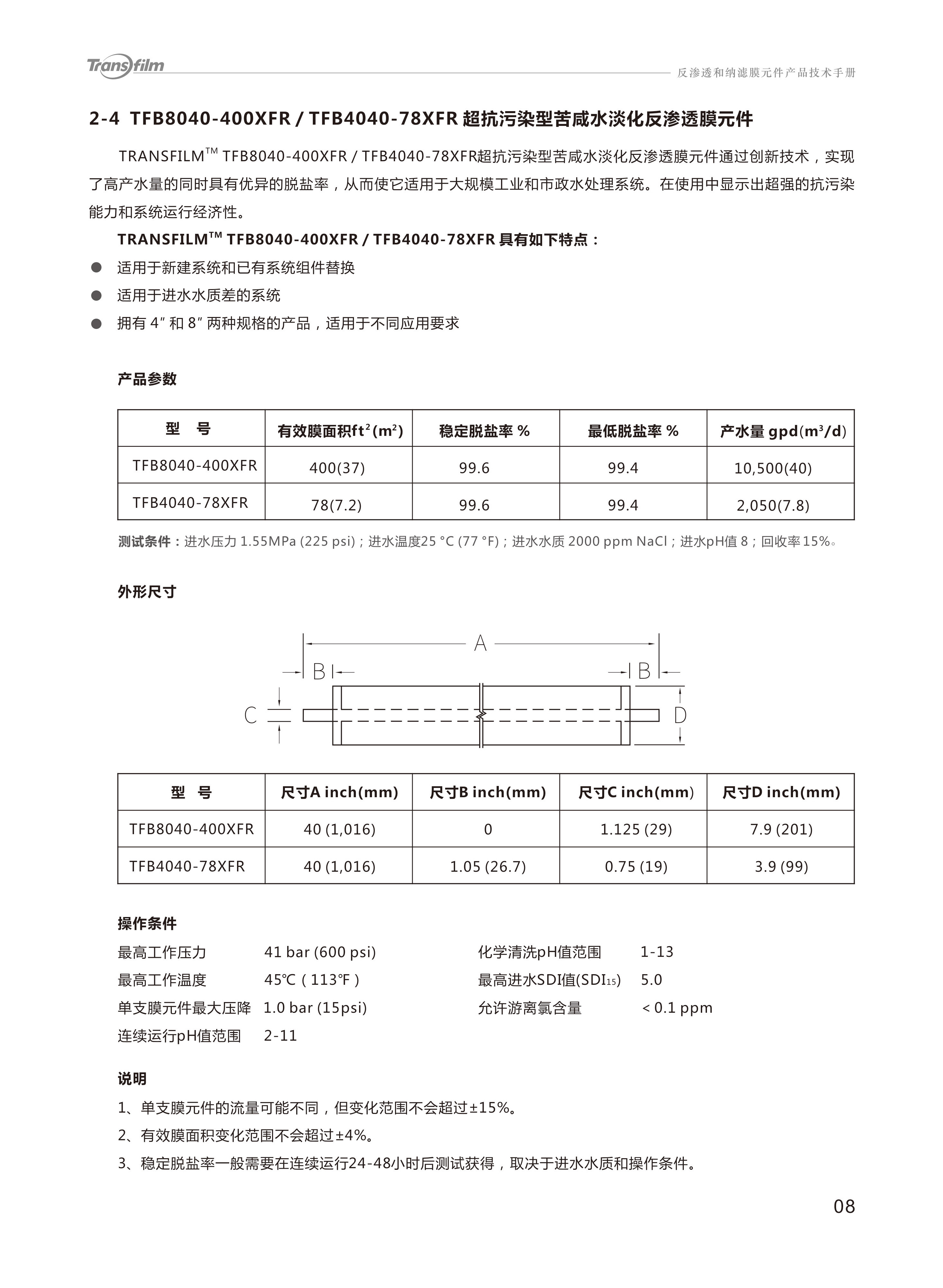 Transfilm反渗透膜，湶膜（Transfilm），湶膜膜反渗透膜