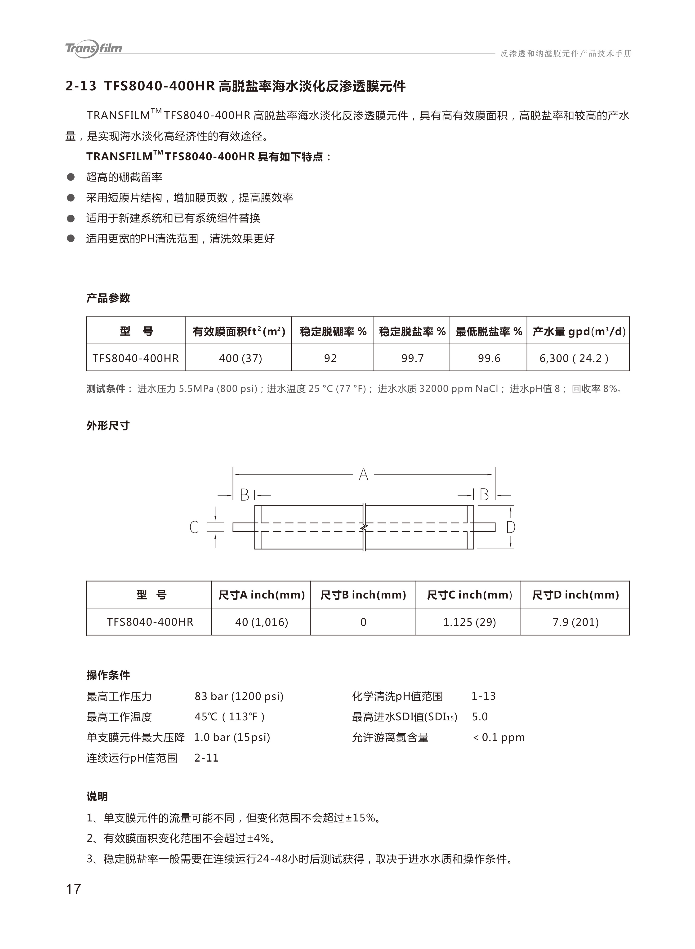 Transfilm反渗透膜，湶膜（Transfilm），湶膜膜反渗透膜