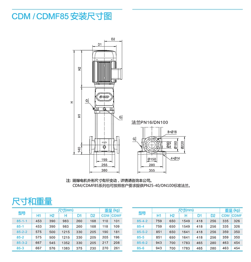 南方CDMF离心泵 南方泵业（CNP） 青岛南方泵